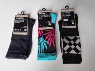 3 Pairs of Giro Cycling Socks - L