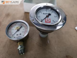 2x Industrial Pressure Gauges