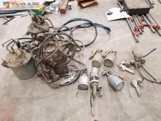 Assorted Spray Painting Pots and Guns