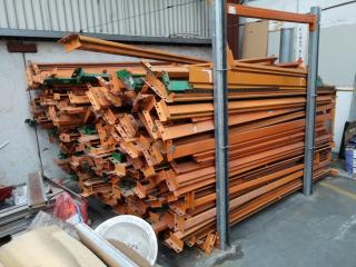 Large Lot of Industrial Pallet Rack Horizontal Beems