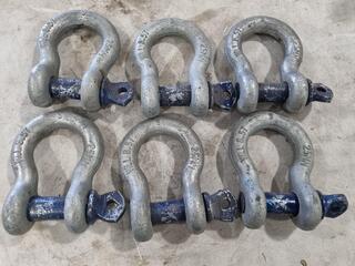 6x Bow Shackles, 8.5-ton Capacity