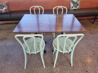 2 x Cafe Tables and 4 x Chairs