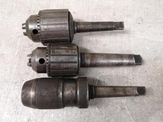 3x Morse Taper Mount Drill Chucks