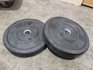 2x 25kg Black Bumper Weight Plates by XLR8