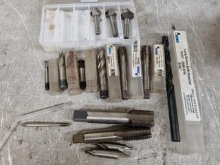 15x Assorted Taps, End Mills, Drills
