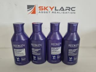 4 Bottles Redken Shampoo and Container