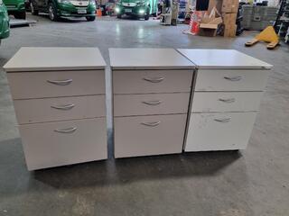 3x Office Mobile Drawer Units