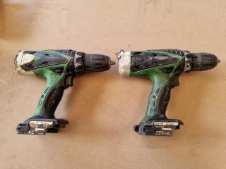 2 Hitachi 18v Driver Drills