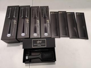 9x Assorted GHD Hair Brushes, New