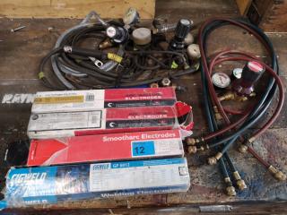 Assorted Welding Electrodes, Hoses, Regulators, & More