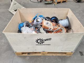 Crate of Electrical Electronic Wire, Assorted Sizes