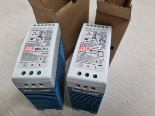 2x Mean Well DIN Rail Power Supply MDR-40-5