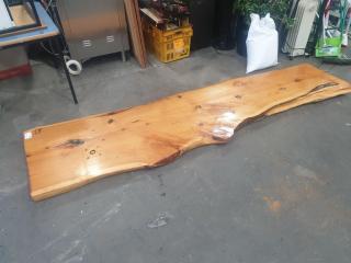 Large Polyethylened Macrocarpa Slab/Bar Top