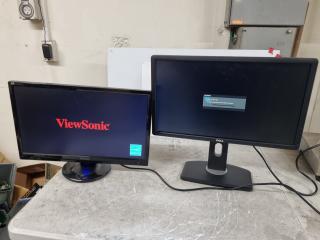 Dell 24" and ViewSonic 22" LED Monitors
