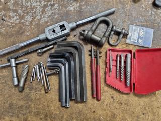 Assorted Mixed Lot of End Mills, Hex Keys, Shackles & More