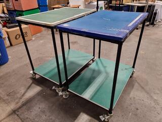 2x Mobile Shelf Trollies
