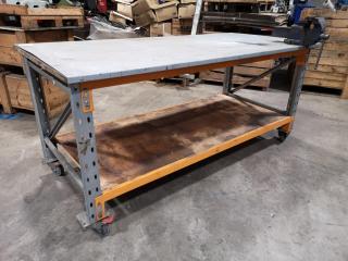 Mobile Heavy Duty Workbench Table w/ Vice