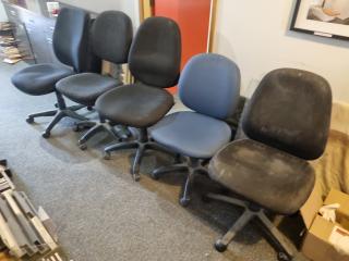 5x Assorted Gas-Lift Office Desk Chairs