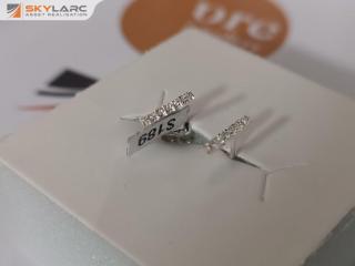 Natural Diamond Bar Stud Earrings | Sterling Silver | ORE Exclusives