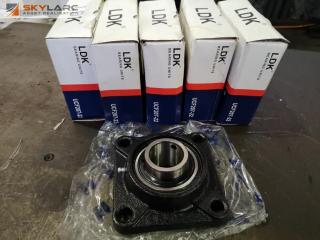 6x 4-Bolt Flange Bearing Units by LDK, New