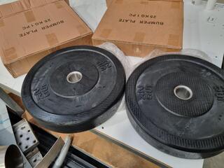2x 25kg Black Bumper Weight Plates by XLR8
