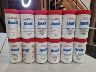 12x 1kg Bottles of Bluewater Stabilised Pool Chlorine