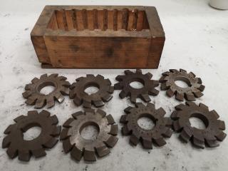 8x Assorted Involute Gear Mill Cutters