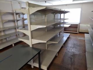 Double Sided Retail Shelving Rack Assembly