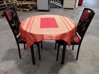 900mm Diameter Round Restaunt Table w/ 2x Chairs