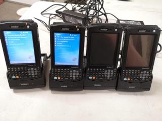 4x Symbol MC50 Mobile Handheld Computers w/ Charging Cradles