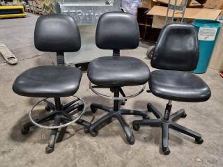 3x Gas-lift Adjustable Desk Chairs