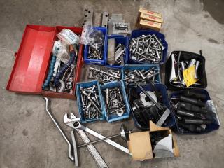 Assorted Workshop Tools, Supplies, Nuts, Bolts, Accessories