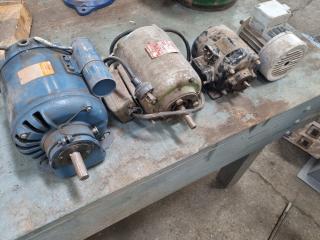 4x Vintage Single & 3-Phase  Electric Motors