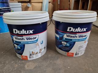 Dulux Wash&Wear Plus Kitchen & Bath Paint, 2x 10L Used Buckets