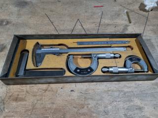 Set of Precision Engineering Measuring Tools, Calipers, Micrometers, & More