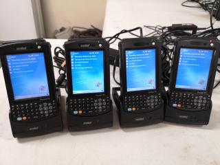 4x Symbol MC50 Mobile Handheld Computers w/ Charging Cradles