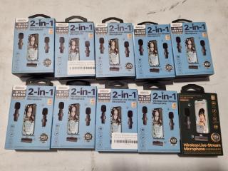 10x Remax 2 in 1 Wireless Live-Streak Microphones