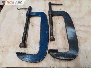 2 x Large Plate Steel Clamps