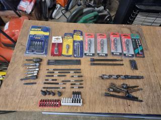 Large Assortment of Drill Bits and Attachments