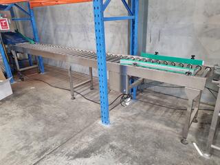 Industrial Roller Conveyor Assembly, 4000mm length
