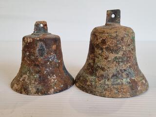 2x Antique Small Bells, Unrestored