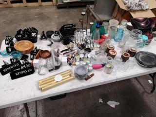 Assorted Lot of Restaurant Decor Items, Accessories, & More