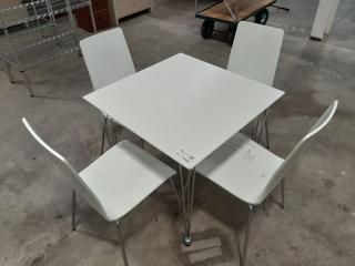 White Hotel Table and Chairs Set