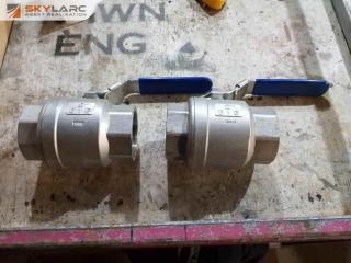 2 x 2" Stainless Ball Valves