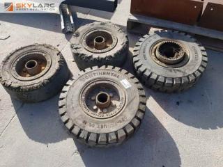 4 x Forklift Wheels and Tires