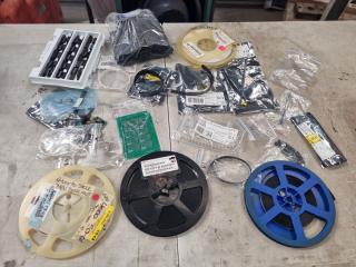 Assorted Electronic Components, Shrink Tube, & More