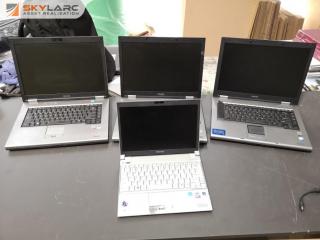 4x Toshiba Laptop Computers, Older Models