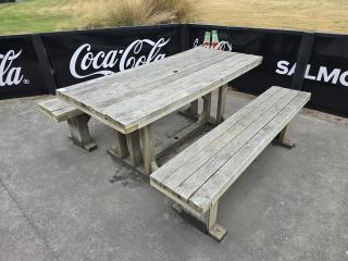 Outdoor Table and Bench Seats