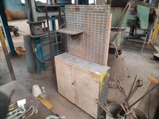 Workshop Storage Cupboard With Tool Hanging Rack.