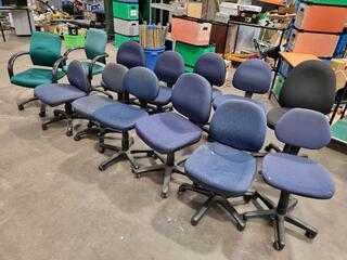 14x Assorted Office Gas-Lift Mobile Desk Chairs